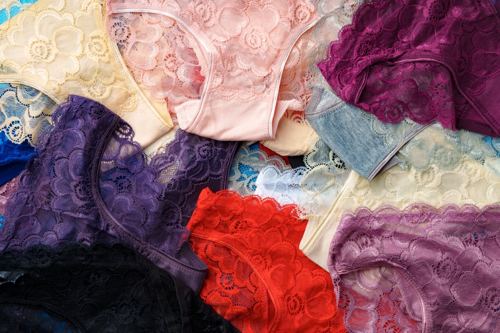 Women's panties set collection for background, top view